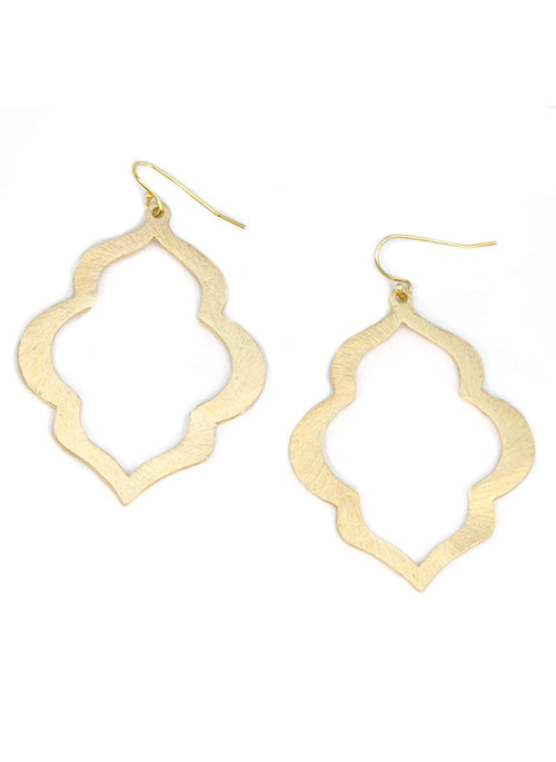 CJ Small Brushed Gold Earrings - Gifting Brands
