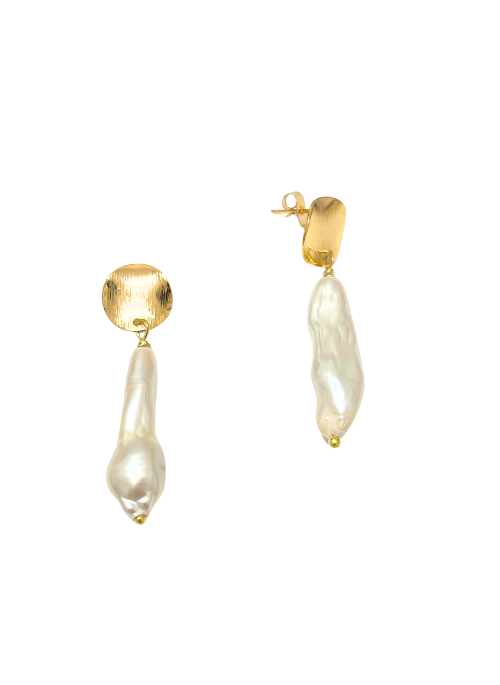 Jeanna Baroque Pearl Earrings Gold - Gifting Brands