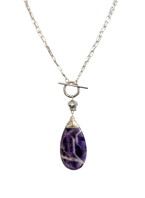 2 Way Amethyst Silver Necklace - Gifting Brands