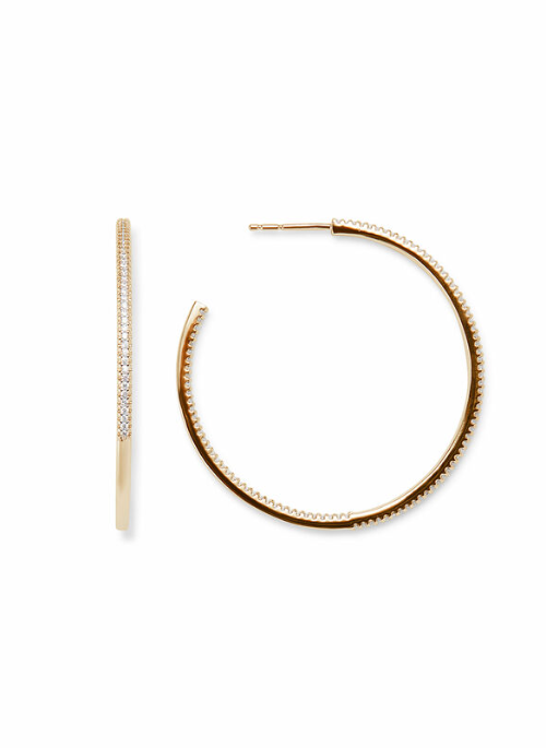 18k Gold Plated Pave Hoops - Gifting Brands