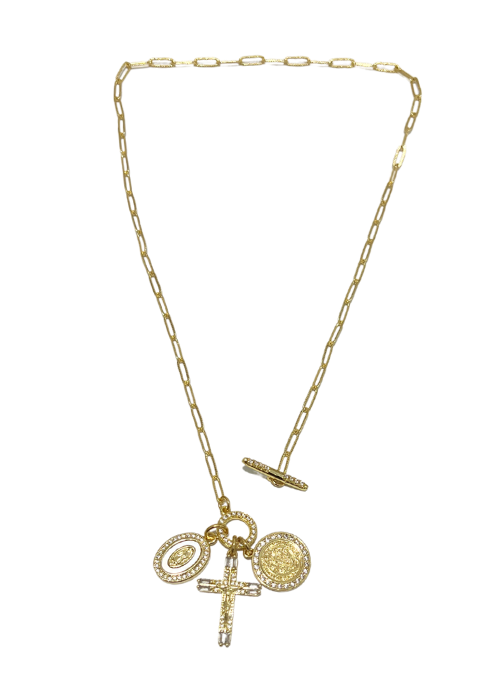 Cross Toggle Necklace 3 charms - Gifting Brands