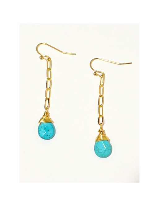 Olivia Turquoise paperclip Earrings