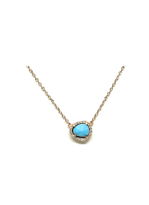 Baby Turquoise Necklace Gold Sterling silver