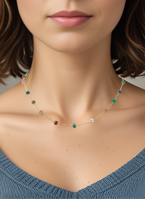 Trina Dainty Gemstone Necklace