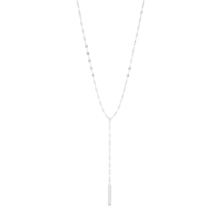 Dainty Bar Y Necklace -Silver