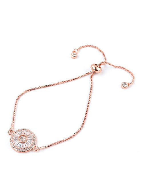 Small Harper Crystal Adjustable Bracelet in Rose Gold
