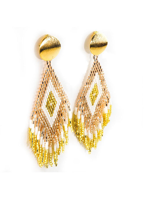 Anitha Beaded Earrings in Gold