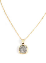 Christy Square Druzy Necklace in Gold