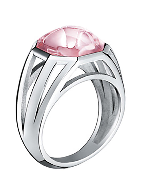L'ILLUSTRE Small Crystal Ring Pink