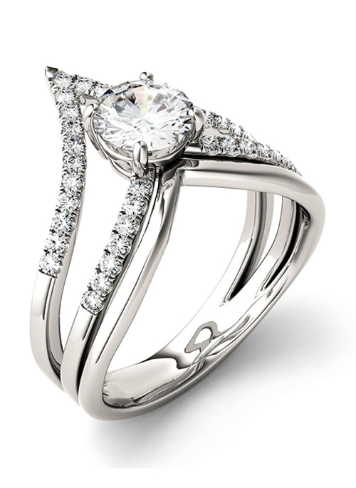 Forever Brilliant Moissanite 0.97ct Fashion Ring in Sterling Silver