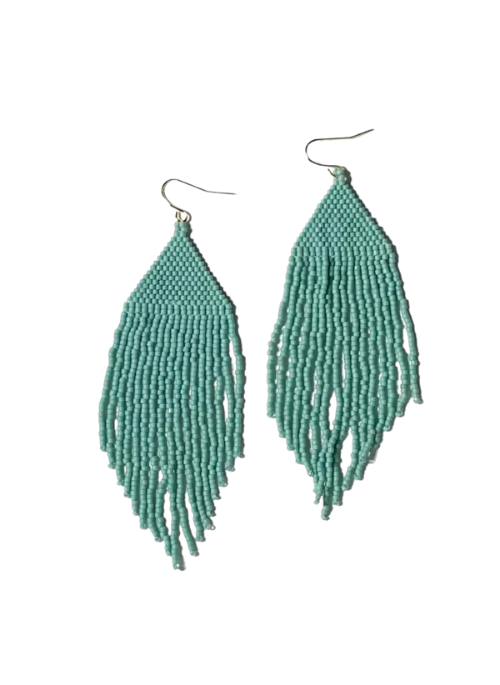 Ivy Sea Green Fringe Earrings