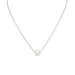 Floating Pearl Necklace in Sterling Silver