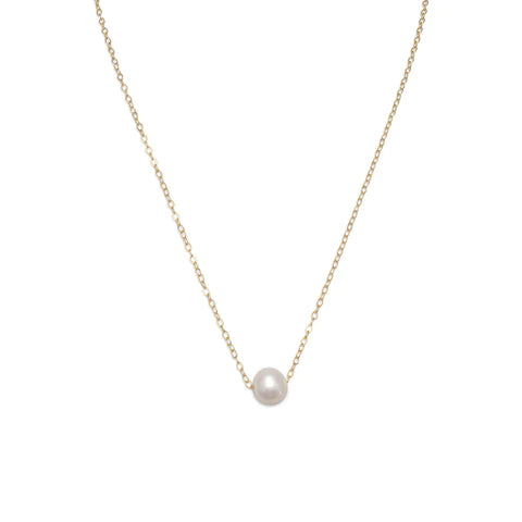 Floating Pearl Necklace in Gold