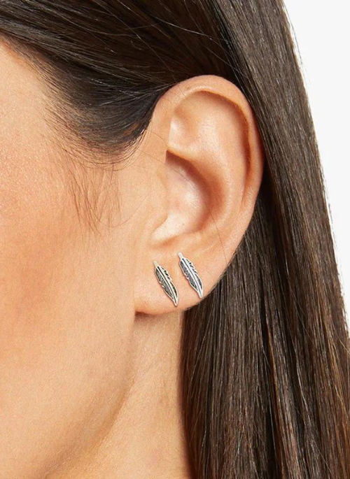 Feather Stud 2pc Earring Set