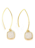 Mia Druzy Square Gold Earrings