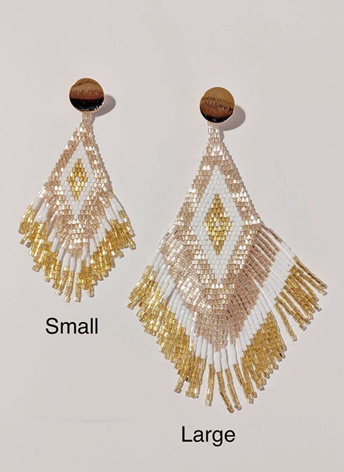 Anitha Beaded Earrings in Gold