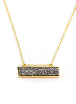 Bethany Druzy Bar Necklace in Gold