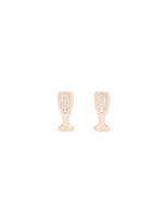 Champagne Stud Earrings Rose Gold