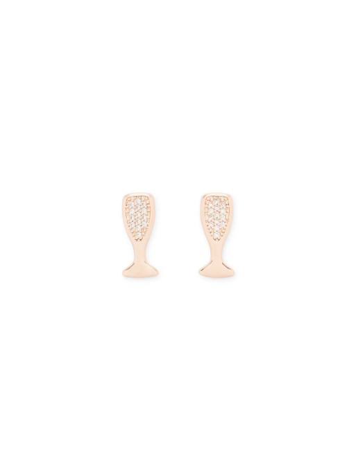 Champagne Stud Earrings Rose Gold