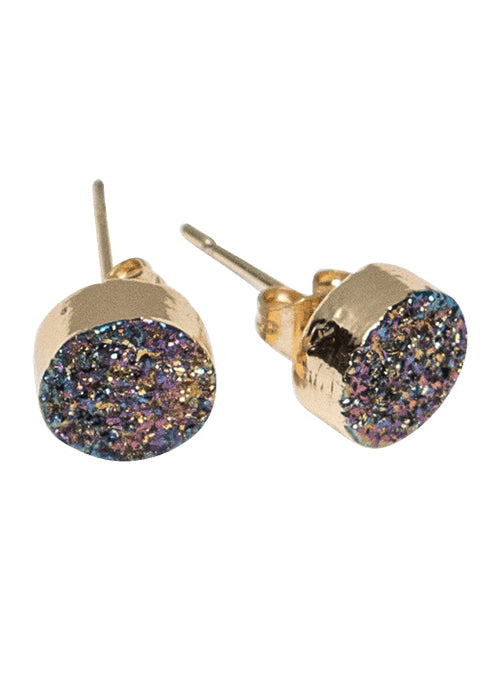 Jeanna Druzy Stud Earrings in Gold