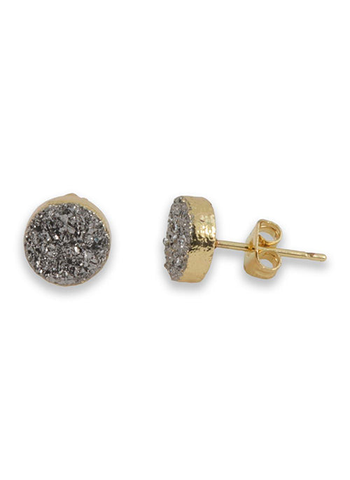 Jeanna Druzy Stud Earrings in Gold