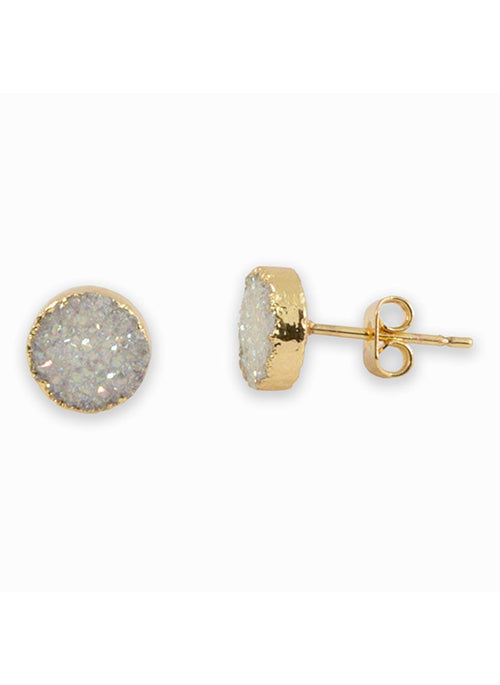 Jeanna Druzy Stud Earrings in Gold