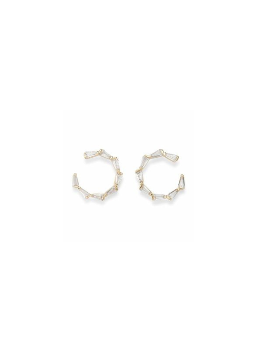 Crystal Small Gold Hoops