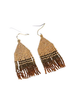 Regine Gold, Taupe, and Bronze Fringe Earrings