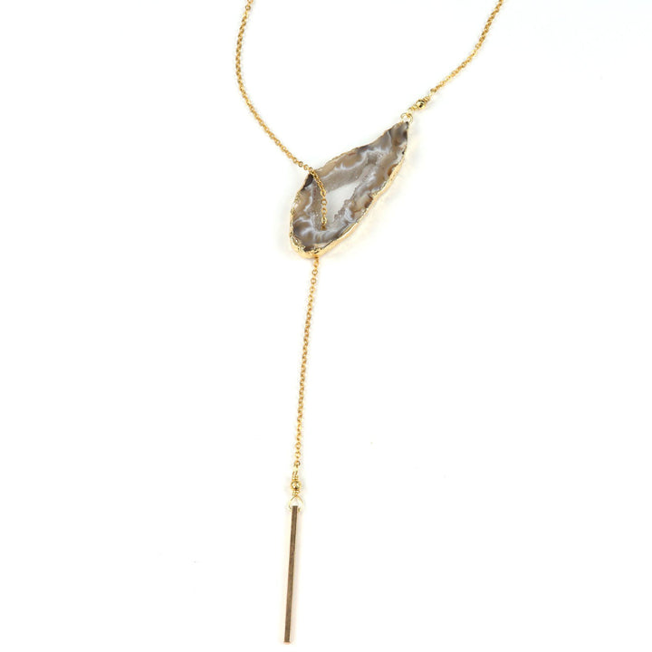 Danica Gold Agate Lariat necklace