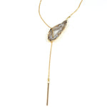 Gold Agate Lariat necklace