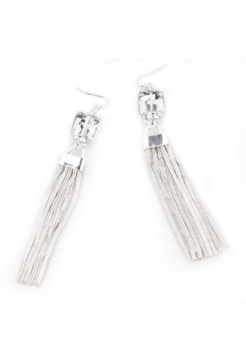 Audrey Silver Tassel Earrings
