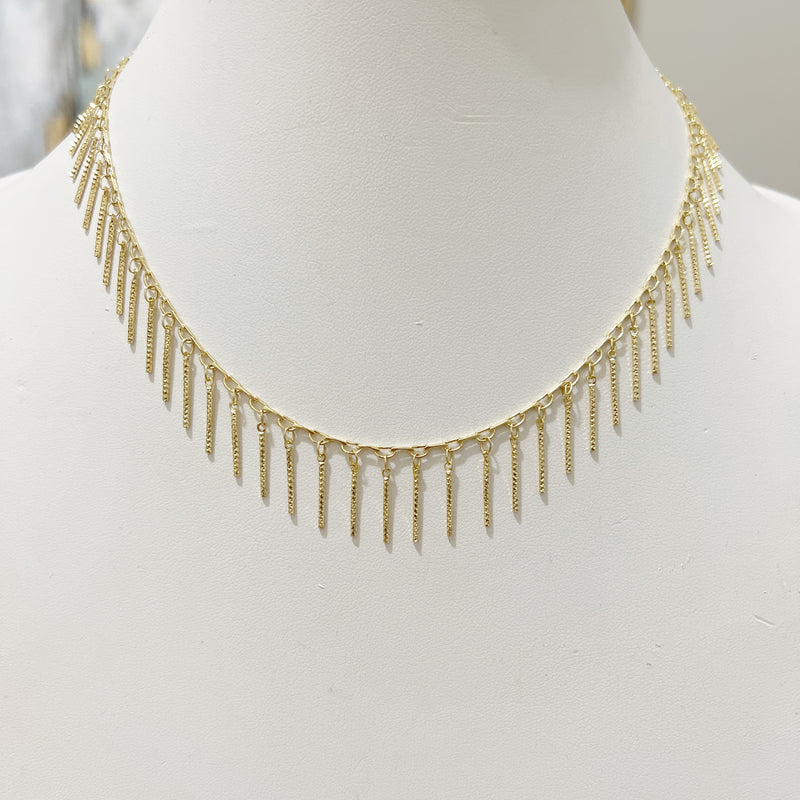 Shea Fringe Necklace Gold