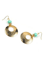 Leah Amazonite Hoop Earrings in Gold